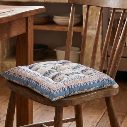 Steppkissen aus Indien, handbedrucktes Ethno Kissen 40x40 cm, Modell 15 | 100 % Baumwolle, traditioneller Blockdruck, einzigartiges Design, ideal als Stuhlkissen oder Bodenkissen