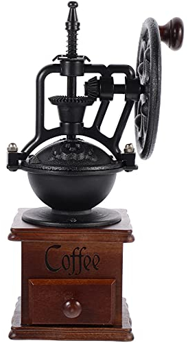 VOSAREA Moulin à Café Manuel Compact Métal Avec Manivelle Antidérapante Moulin Portable Pour Bureau Camping Et Maison Broyeur à Grains Vintage