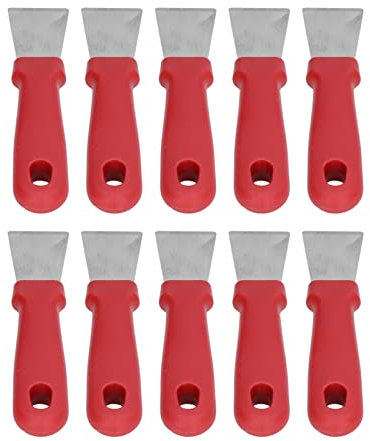 LIZEALUCKY 10Pcs Wall Scrape Drywall Hand Tool Kit Stainless Steel Paint Putty Knife Set with Nonslip Handle Bench Scrape rfor Spreading Drywall Spackle Mud