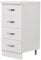Shally Dogan móvil Base c Cajonera para Cocina, Mueble con 4 cajones Minimal de Madera, Color Blanco, M