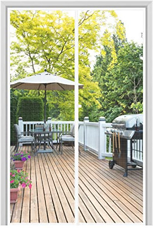 fowong Porte Moustiquaire Magnétique 120x220 cm - Blanc - Pour Baie Vitrée/Portes/Fenêtres - Toile Polyester Respirante Anti-Moustiques - Ventilation Été Sans Perçage
