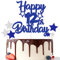 Gidobo 12th Birthday Cake Toppers, Blue Glittery Cake Decorations with Stars, Twelve Years Old Birthday Party Supplies for Boys and Girls