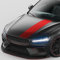 Finest Folia Rennstreifen Auto Aufkleber 120x25cm für Motorhaube Motorrad Bus Sticker Kfz Zubehör Tuning Dekor Design Folie Racing Streifen Dach KX079 (03 Karminrot)