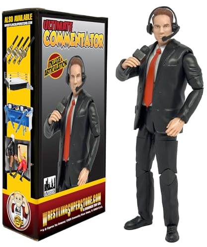Ultimativer Kommentator-Ansager mit Deluxe-Artikulation für WWE & AEW Wrestling Actionfiguren