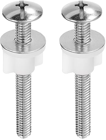 QUARKZMAN 2Stk Toilettensitz Schrauben Scharnier Bolzen Schrauben Toilettensitz Befestigungen mit Plastik Muttern und Metall Unterlegscheiben für Oben Montage Scharniere Teile Kit Silber