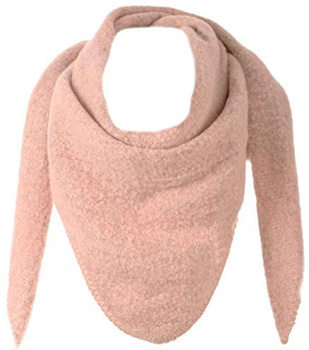 stylx Damen Schal XXL Dreieck Schal flauschig schal-tuch damen dicker dreieckstuch groß Wolle UNI Farben kuschelig (hellrosa)