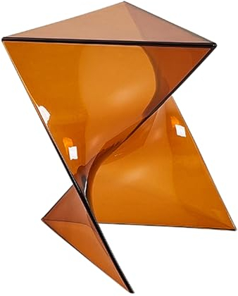 GQMYCDM Beistelltisch aus Acryl, Beistelltische fürs Wohnzimmer, Kleiner Getränketisch, Couchtisch Klein für Wohnzimmer, Schlafzimmer, Büro, Badezimmer, Transparent (Color : Orange)