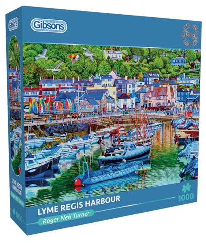 Lyme Regis Harbour 1000 Piece Jigsaw Puzzle | British Costal Puzzle | Sustainable Jigsaw Puzzle for Adults | Premium 100% Recycled Board | Great Gift for Adults | Gibsons Games
