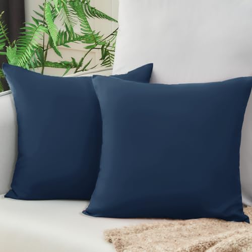 Vielit Sofa Kissenbezug 40x40 Dunkelblau Weich Kopfkissenbezug 40x40 2er Set Mikrofaser Kissenbezüge 40x40 Kissenhülle Für Kissen 40x40cm Öko-Zertifikat Resistent Hypoallergen