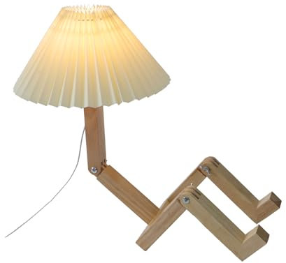 Gadpiparty Schreibtischlampe lampara de escritorio geführt Buchlicht lesen nachtlampe Tischlampen Roboter Schlafzimmerlampe atmosphärisches Licht hölzern Nachtlicht Umgebungslicht Stoff