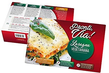 PRONTI VIA LASAGNA, il Piacere della Cucina Tradizionale Italiana, Piatti Pronti, Confezionato per la Tua Comodità (300 g (Confezione da 4), vegetariana)