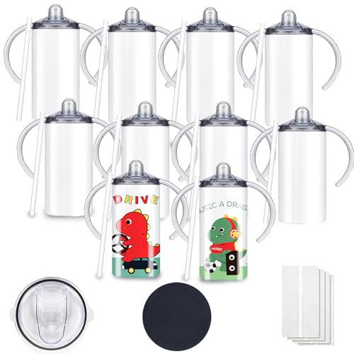 Vaso de sublimación para niños de 12 onzas, botella de agua de sublimación para niños (paquete de 10 de 12 onzas)