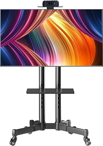 Rollbarer TV-Ständer, geeignet für 40/42/43/50/55/60/65 Zoll Flachbildfernseher, bodenstehender mobiler TV-Display-Ständer, geeignet für Messen/Firmen/Restaurants