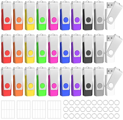 TEWENE USB Stick 4GB 50 Stück Set,USB Speicherstick Flash Drive Memory Stick,High Speed USB 2.0 Mehrfarbig Rotate.