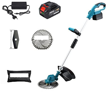 Taille-bordures et coupe-bordure Tondeuse à gazon électrique sans fil de 9 pouces moteur sans brosse coupe-herbe électrique longueur réglable Angle télescopique élagage outil de jardin(1 battery set)