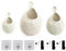 Gevvnss Obstkorb Hängend Wandkorb,Hängekorb 3 Stück mit 3 Haken,Hängekörbe,Aufbewahrungskörbe,Aufbewahrungskorb Geflochten,für Hängekorb Küche,Wohnzimmer,Bad,Beige