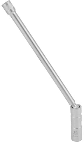 QWORK® Clé de Bougie D'allumage 16 mm, 12 Pans, 3/8, Douille Magnétique Pivotante à 360°, Paroi Fine et Longue Tige