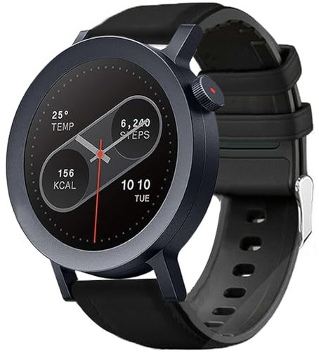 Blueshaweu Bracelet de rechange classique de 22 mm - En cuir et silicone - Compatible avec CMF Watch 3 Pro 1,2 et 3 Pro - Noir