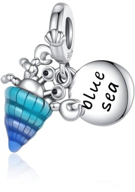 Alstiva Einsiedlerkrebs Charm Anhänger 925 Sterling Silber 5A Zirkonia Anhänger für Armband und Halskette - Damen Schmuck Geschenk