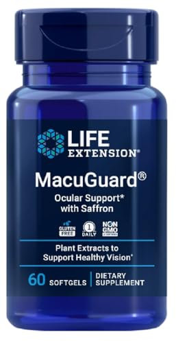 Life Extension Soutien Oculaire MacuGuard avec Safran, 60 capsules molles - Préservez la Santé de Vos Yeux