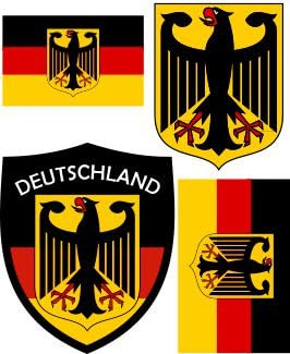 Deutschland Aufbügler Wappen Transferbügeln Zum Aufbügeln 4 Stück Kleidungsstücke T-Shirt Bügelmotiv Adler - 4B