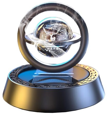 Solar Car Air Freshener, Rotating Car Air Freshener, Solar Powered Car Air Freshener | Aromatherapy Diffuser with Aromatherapy Tablet | Car Odor Eliminator and Purifier for Men and Women