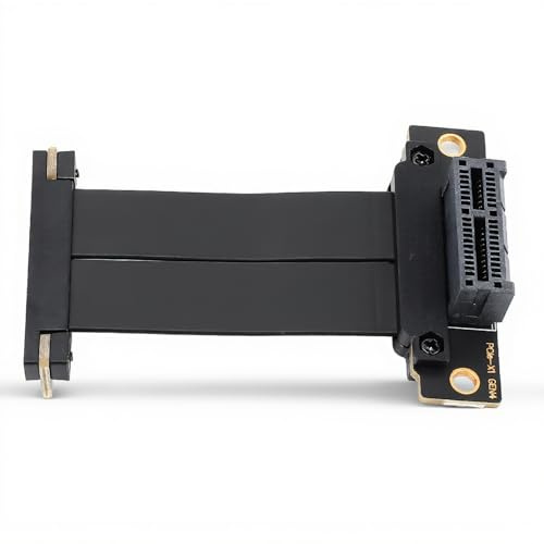 PCIE 4.0 X1 Verlängerungskabel, doppelter 90-Grad-Rechtwinkel-GPU-Riser-Kabel für WLAN-Karte, Soundkarte, kompaktes Gehäuse – 16 Gbit/s Hochgeschwindigkeits-Datenübertragung