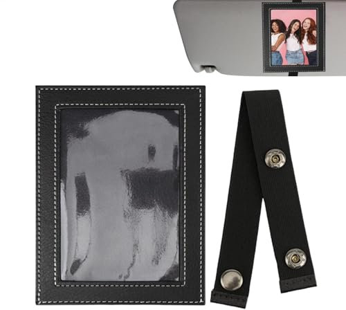 Auto-Visier-Bilderrahmen - Visier-Fotorahmen, Dekorativer Auto-Bilderrahmen,Auto-Visier-Fotorahmen | -Auto-Bilderhalter, dekorativer Bilderrahmen fürs Auto aus PU-LederBilderrahmen fürs Auto