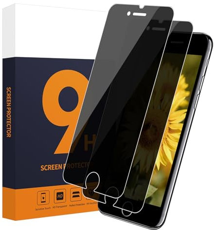 Carantee 2 Stück Sichtschutzfolie für Panzerglas für iPhone 6/6s/7/8/SE, 9H Härte iPhone SE Blickschutzfolie, Keine Blasen, Anti-Staub, Sensitive Touch iPhone 6s Privacy Anti-Spy Schutzfolie