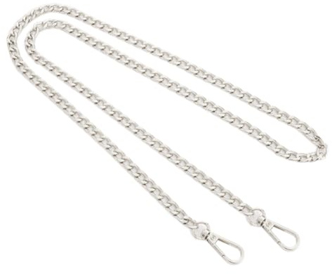 Anevous Metall Taschenkette 110cm, Ersatz Tasche Metallkette, Kette Trageriemen mit Karabinerhake, Kettenriemen Schultergurt für Damen Handtaschen Geldbörse Umhängetasche,Silber