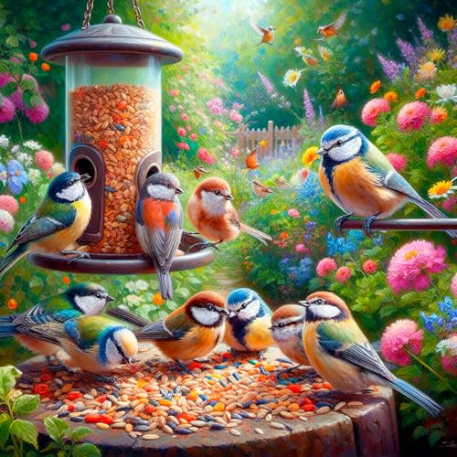 Bullglesup Puzzle für Erwachsene 1024 Teile, Feed Bird Passen Perfekt Ineinander Buchstaben Auf der Rückseite Kein Staub, Spielzeug für Männer Frauen Ältere (50 x 50 cm), 1:1 Poster