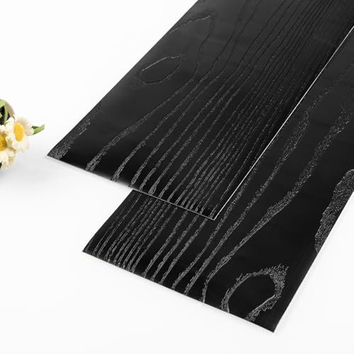 Peel and Stick Floor Tile Vinyl Flooring 20-Pack 30 Sq.Ft Black Wood Look Plank Peel and Stick Flooring Self-Adhesive and Waterproof DIY for RV Bathroom Laundry Room (36 x 6inch)