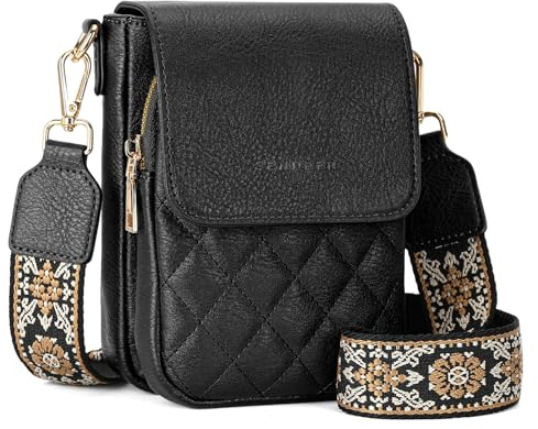 SENDEFN Handytasche zum Umhängen Damen, Große Kapazität Handy Umhängetasche Veganes Leder, Handytasche mit Geldbörse zum Umhängen, Umhängetasche Damen Klein mit Breiter Gurt Abnehmbarer Schultergur