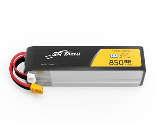 Tattu 850mAh 4S 95C 15,2V HV LiPo Long-Pack Akku mit XT30 Stecker für FPV Racing Drohnen und Multicopter