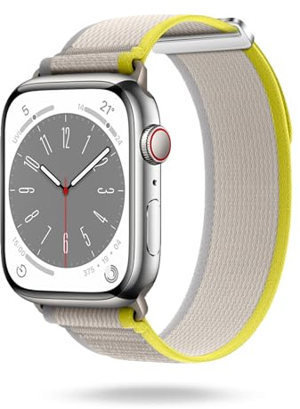 ONEFLOW Nomad Strap Kompatibel mit Apple Watch 3 (42mm) Armband Outdoor aus Nylon Stoff, Sportarmband mit Klettverschluss, Textil iWatch Armbänder Damen Herren Sport, Desert Sunrise