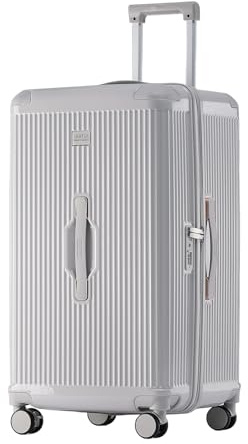 LIGHTGO Series 20/28/30 Inch Aerospace-Grade Hardshell Luggage – Max Capacity with Dual-Brake Silent Wheels (Milk Tea Gray, 30inch)