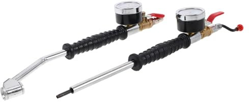 LOORGVEL 2 pièces Embout Gonflage Pneumatique avec Manomètre pour Pneus de Voiture Accessoire Compact et pour Compresseurs Air Convient à Divers Véhicules