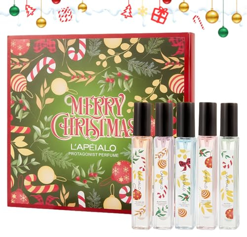 Parfümset Weihnachten,Duft für Frauen,Weihnachtsdüfte,Weihnachts Parfümbox,Damendüfte Geschenkset,Damenparfum Mini Körperspray,Weihnachtsgeschenke,Geschenk für Frau Freundin Mutter,5 x 10ml