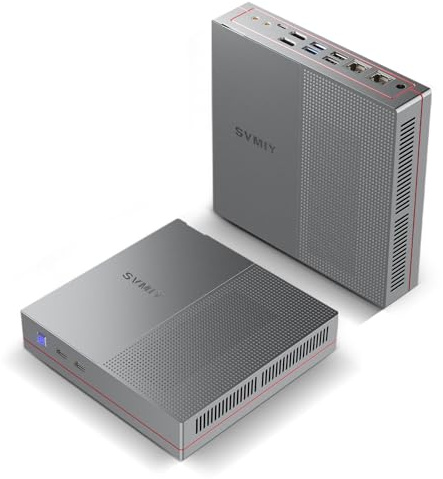 SVMIY HI3 Mini Gaming PC, RTX 2050, Core i5 12450H, 16GB DDR5 RAM 512GB NVME SSD,Micro Gamer Desktop Computer with Graphics Card, Small Prebuilt PC, Dual HDMI/Dual LAN/WIFI6 AX/Work/Home/Office