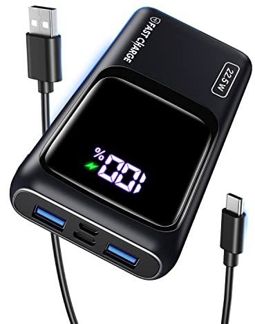 Coolreall Batterie Externe 20000mAh, 22.5W Power Bank avec Affichage LED, USB C Entrées et Sorties PD3.0 QC4.0 Charge Rapide Batterie Nomade, Compatible avec iPhone 16 15 14 13 Huawei Galaxy