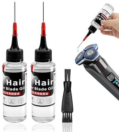 2 Stück Scherkopföl für Haarschneidemaschinen, Rasierer öl Scherkopf | Rasierer Öl Haarschneidemaschine mit Reinigungsbürste,Scherkopf Öl für Haarschneidemaschinen Haarschneider Rasierer Trimmer