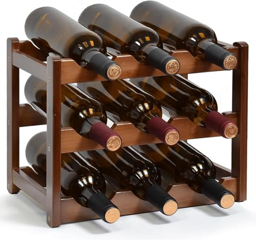 Weinregal aus Bambus für 3 Flaschen zum Aufhängen Flaschenhalter Holz Weinregal Home Bar Dekor Stilvolle Weinaufbewahrungslösung Platzsparendes Design