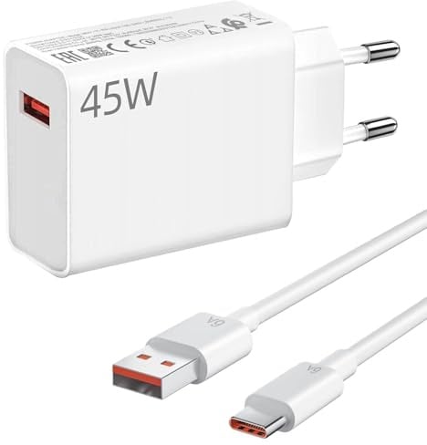 Caricabatterie rapido da 45 W per Xiaomi, con cavo USB C da 1.5 m, per adattatore da 45 W per Xiaomi Redmi Note 14 Pro,15T 15 14 Poco X7 Pro F7 Ultra, disponibile per altre marche.