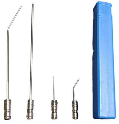 Lot de 4 embouts d'aiguille haute pression pour nettoyeur haute pression 1/4, buse d'extension à connexion rapide, pour nettoyer les tuyaux de radiateur, la maison, le garage, la climatisation