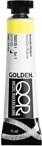GOLDEN QoR Artist Watercolors, Aureolin Modern, 11 ml Tube