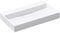 doporro Lavabo sobre encimera blanco brillante de mármol fundido con válvula de desagüe 80x46x11cm Colossum19 lavabo rectangular suspendido sin orificio para grifo con nano revestimiento