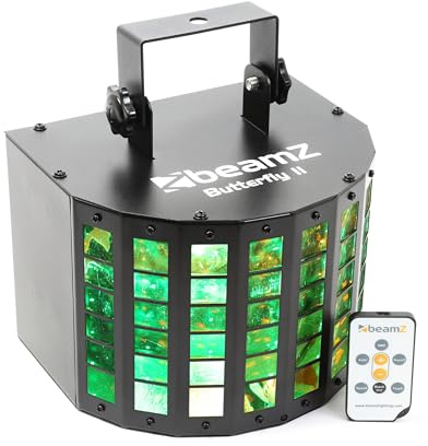 BeamZ Butterfly II – Derby Strahler, Mini Discolicht, 6 x 3 Watt Discolampe, Partylicht, DJ Lichttechnik, LED Lichteffekt, Disco Beleuchtung, Bühne, Party Lampe, Effekt Strahler, bunte Lichteffekte