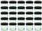 CapCro Lot de 25 bocaux en verre de 125 ml avec couvercles noirs à 66 pots à confiture