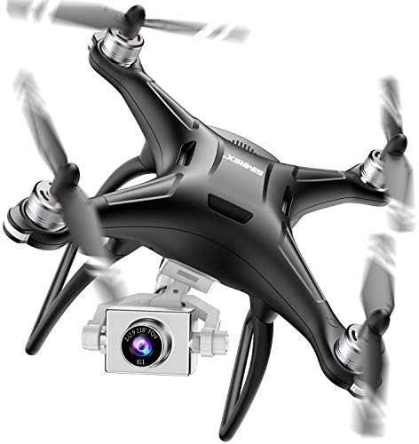 SIMREX X11 Upgraded GPS Drone 1080P HD Camera 2-Axis Self stabilizing Gimbal 5G WiFi FPV Video RC Quadcopter Auto Return with Follow Me Altitude Hold Headless Brushless Motor Remote Control Black