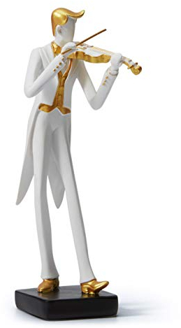HAUCOZE Musik Figuren Skulpturen Modern Arts Geschenk Violin Dekor Statue Polyresin 25cm